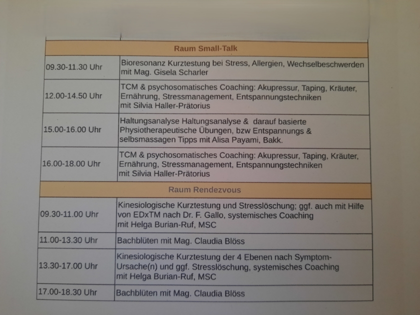 Programm Gesundheitstag